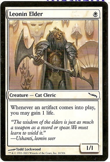 Magic mirrodin leonin elder 10/306 inglés